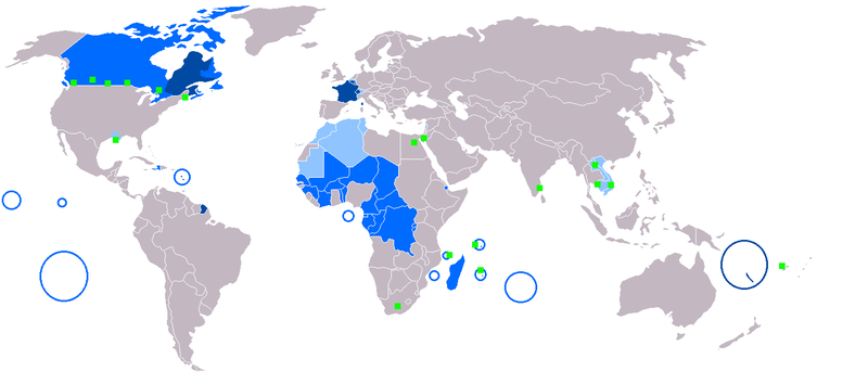Карта франкоязычного мира